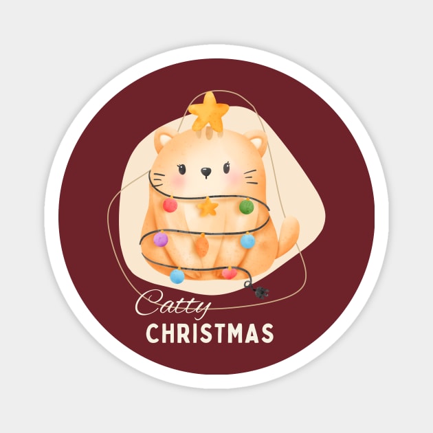 Catty Christmas Magnet by NICHE&NICHE